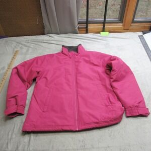 Cabelas Jacket Womens Medium Pink Insulated Fleece Lined Full Zip Wind Rain WARM